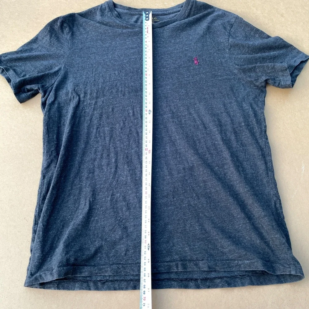 Polo Ralph Lauren T-Shirt Mens XL Grey Casual Custom Fit Cotton Pony Logo